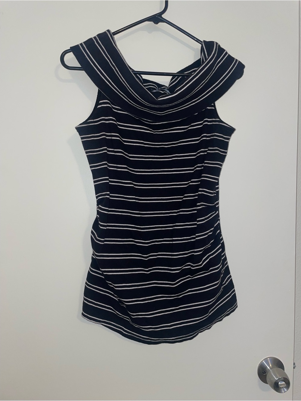 New Look Black and White Striped Maternity Top